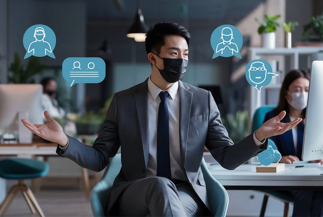 Illustration showing TechMonk’s AI-powered virtual agent guiding customer journeys.