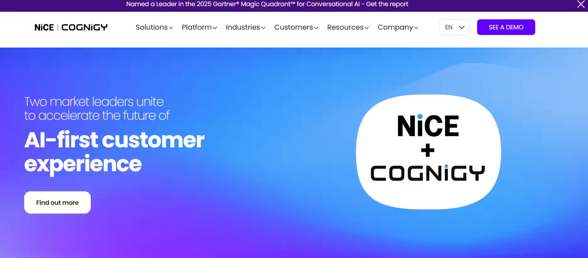 Cognigy AI Homepage
